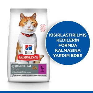 Hill's SCIENCE PLAN Kısırlaştırılmış Yetişkin Ördekli Kedi Maması 1.5kg - 2