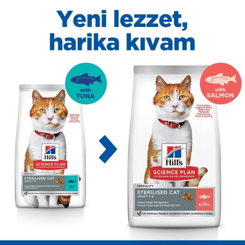 Hill's SCIENCE PLAN Kısırlaştırılmış Yetişkin Somonlu Kedi Maması 1,5kg - 3