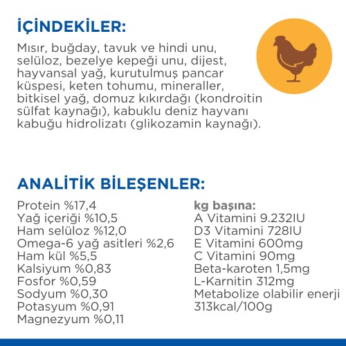 Hill's SCIENCE PLAN Light +7 Yaşlı Orta Irk Kuzulu ve Pirinçli Köpek Maması 2.5 kg - 6