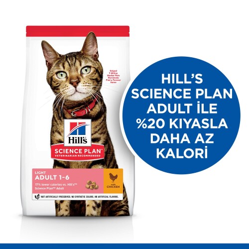 Hill's SCIENCE PLAN Light Yetişkin Tavuklu Kedi Maması 1.5 kg - 2