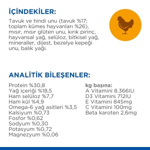 Hill's SCIENCE PLAN Tüy Yumağı Önleyici +7 Olgun Yetişkin Tavuklu Kedi Maması 1.5kg - 3