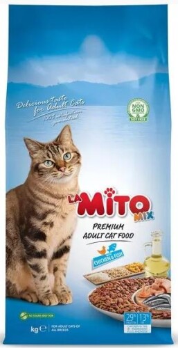 LaMito Mix Adult Cat Tavuklu ve Balıklı Renkli Taneli Yetişkin Kedi Maması 1 Kg - 1