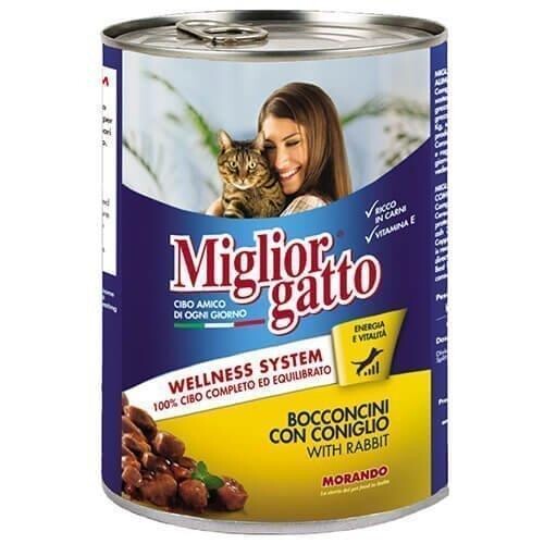 Miglior Gatto Parça Etli Tavşanlı Konserve Kedi Maması 405 Gr - 1