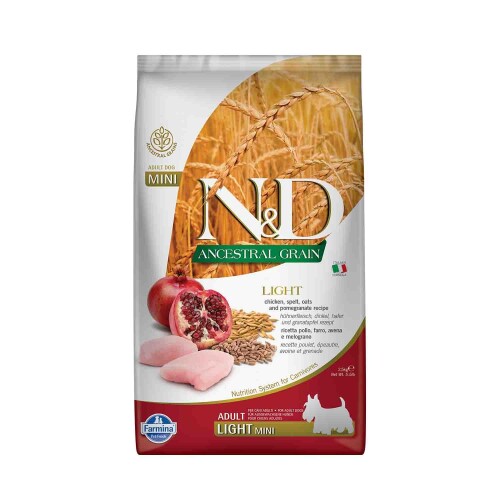 N&D Düşük Tahıllı Tavuklu Narlı Küçük Irk Düşük Kalorili Light Köpek Maması 2,5 Kg - 1