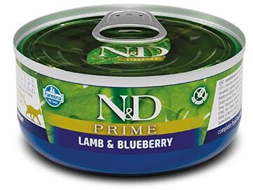 N&D Prime Tahılsız Kuzu Etli Ve Yaban Mersinli Yetişkin Kedi Konservesi 70 Gr - 1