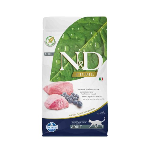 N&D Tahılsız Kuzu Etli Yaban Mersinli Kedi Maması 1.5 Kg - 1