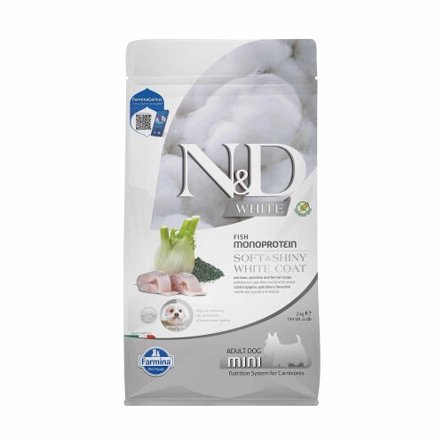 N&D White Mono Protein Balıklı Beyaz Renkli Küçük Irk Yetişkin Köpek Maması 2kg - 1