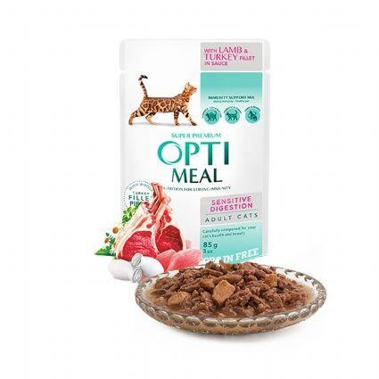 Optimeal Hindili Kuzulu Sensitive Digestion Yetişkin Kedi Yaş Maması 85 Gr - 1