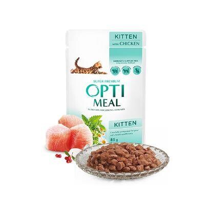 Optimeal Tavuklu Yavru Kedi İçin Yaş Kedi Maması 85 Gr - 1