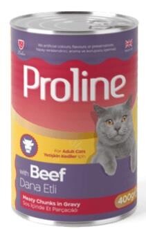 Proline Sos İçinde Parça Etli Dana Etli Yetişkin Kedi Maması 400 Gr - 1