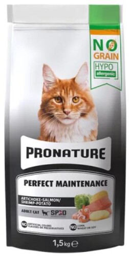 Pronature Hypo-allergenic Tahılsız Somonlu Karidesli Ve Enginarlı Yetişkin Kedi Maması 1.5 Kg - 1