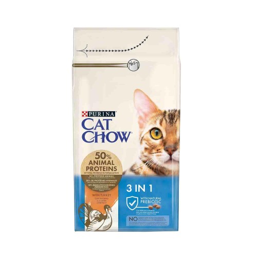 Purina Cat Chow Feline 3in1 Hindili Yetişkin Kedi Maması 1,5 Kg - 1