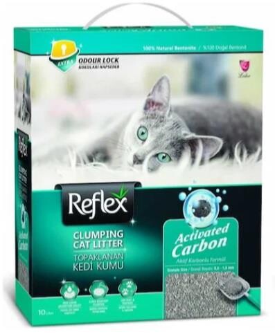 Reflex Aktif Karbonlu Formül Topaklanan Bentonit Kedi Kumu 10 Lt - 1