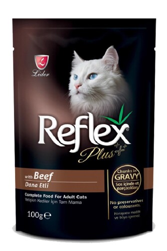 Reflex Plus Biftekli Sos İçinde Parça Etli Konserve Kedi Maması 100 Gr - 1