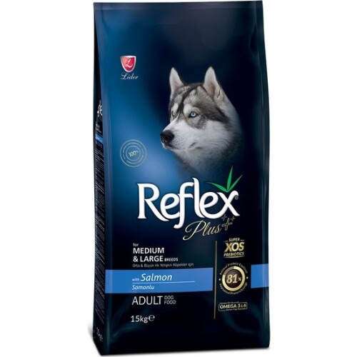 Reflex Plus Somonlu Orta ve Büyük Irk Yetişkin Köpek Maması 15 KG - 2