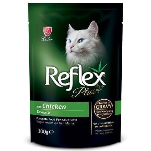 Reflex Plus Tavuklu Sos İçinde Parça Etli Konserve Kedi Maması 100 Gr - 1