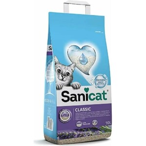 Sanicat Classic Lavantalı Oksijen Kontrollü Emici Topaklaşan Bentonit Kedi Kumu 10 L - 1