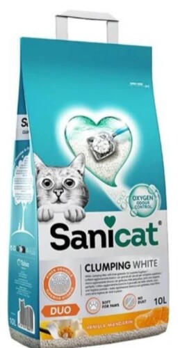 Sanicat Duo Vanilya Ve Mandalina Aromali Topaklanan Kedi Kumu 10 Lt - 1