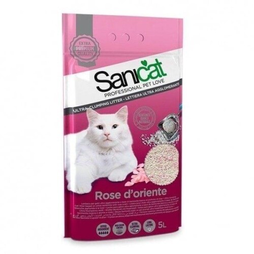 Sanicat Rose Doriente Topaklaşan Kedi Kumu 5 lt - 1