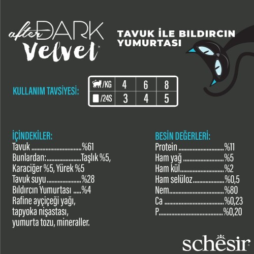 Schesir After Dark Mousse Tavuk Etli ve Bıldırcın Yumurtalı Tahılsız Yetişkin Kedi Konservesi 80 Gr - 3