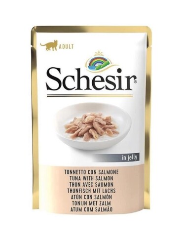 Schesir Pouch Jelly Ton Balıklı Somonlu Kıyılmış Yaş Kedi Maması 85 Gr - 1