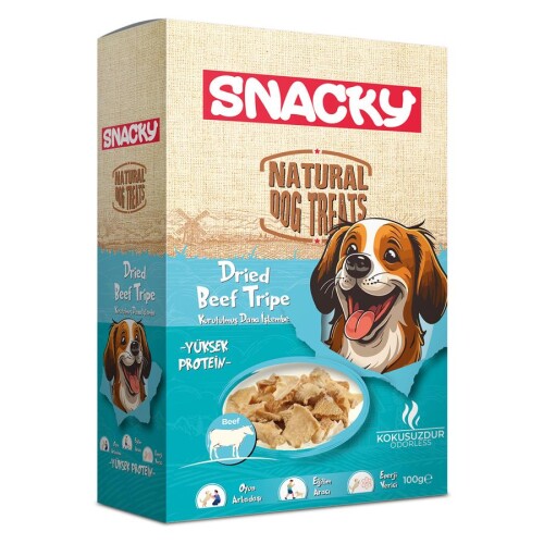 Snacky Kurutulmuş Dana İşkembe Köpek Ödül Maması 100 gr - 1