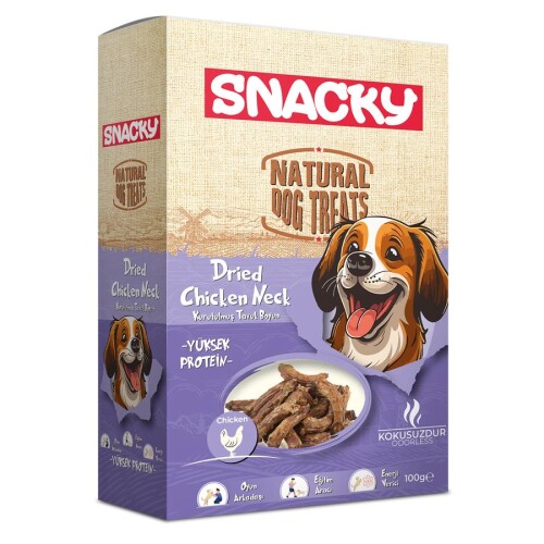 Snacky Kurutulmuş Tavuk Boyun Köpek Ödül Maması 100 gr - 1