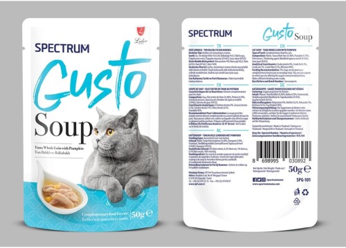 Spectrum Gusto Balkabaklı ve Ton Balıklı Kedi Çorbası 50 G - 1