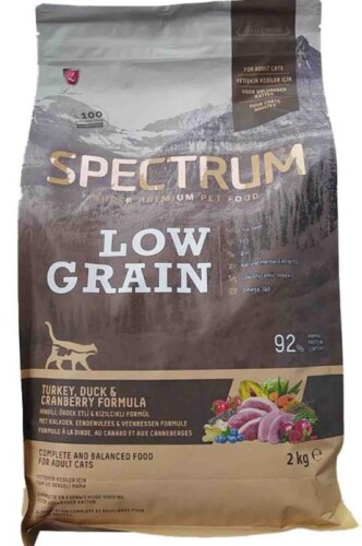 Spectrum Low Grain Hindi Ördek Ve Yaban Mersinli Yetişkin Kedi Maması 2 kg - 1