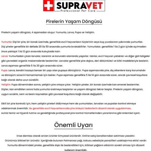 Supravet Büyük Irk Köpek Deri ve Tüy Bakım Yağı; Bit, Pire, Kene Dış Parazit Ense Damlası 20-40 kg (5ml) - 2