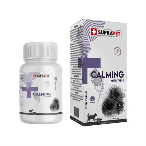 Supravet Kedi ve Köpekler için Sakinleştirici Calming Tablet + VİTAMİN D ( 75 Tablet ) - 1