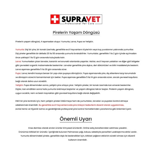 Supravet Küçük Irk Köpek Deri Ve Tüy Bakım Yağı; Bit Pire Kene Dış Parazit Ense Damlası 1-10Kg (1ml) - 2