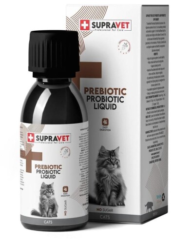 Supravet Probiyotik, Kedi Bağışıklık Güçlendirici Sıvı Probiyotik + Prebiyotik Takviyesi 100ml - 1