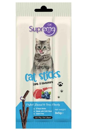 Supreme Cat Kuzu Ve Yaban Mersinli Kedi Ödül Çubuğu 3x5gr - 1