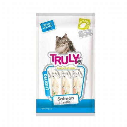 Truly Somon Ve Morina Balıklı Yetişkin Kedi Ödül Maması 5 x 14 G - 1