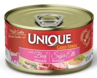 Unique Gold Series Sığır Etli Konserve Yaş Kedi Maması 85 gr - 1