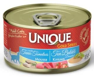 Unique Gold Series Ton Balıklı Domatesli Konserve Yaş Kedi Maması 85 gr - 1