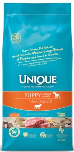 Unıque Medium Large Puppy Kuzu Etli Yavru Köpek Maması 15 Kg - 1