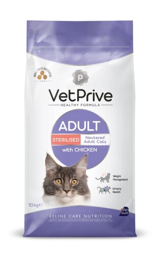 Vet Prive Sterilised Tavuklu Kısırlaştırılmış Kedi Maması 10 Kg - 1