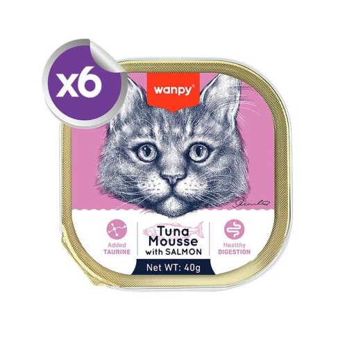 Wanpy Alutray Ton Balıklı ve Somonlu Pate Yetişkin Kedi Konservesi 6x40gr - 1