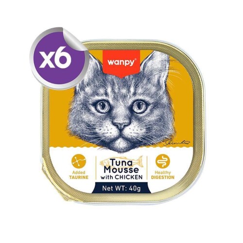 Wanpy Alutray Ton Balıklı ve Tavuklu Pate Yetişkin Kedi Konservesi 6x40gr - 1