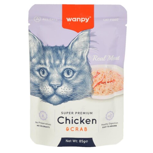 Wanpy Tavuklu Yengeçıli Yaş Kedi Maması 85 Gr - 1