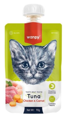 Wanpy Taze Ton Balıklı Ve Tavuklu Kedi Et Ezmesi 90 gr - 1