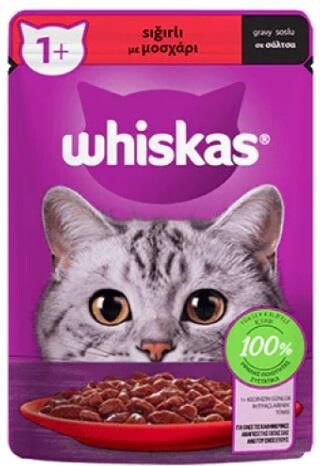 Whiskas Pouch Sos Içinde Sığır Etli Yetişkin Kedi Konservesi 85 gr - 1