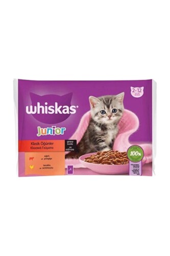 Whiskas Pouch Sos İçinde Sığırlı ve Tavuklu Yavru Kedi Konservesi 85gr 4 Lü - 1