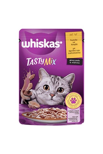 Whiskas Pouch Tasty Mix Sos Içinde Kuzulu Ve Hindili Yetişkin Kedi Konservesi 85 gr - 1